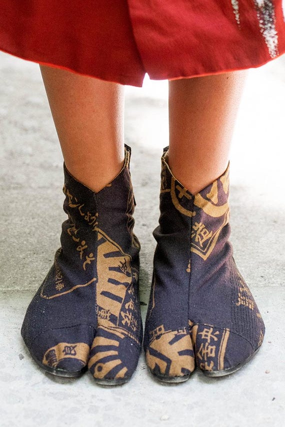 Wacoku Bottes Tabi Hautes Pour Ninja Et Arts Martiaux – Toile Résistante, Doublure Coton, Semelle Caoutchouc, Fermeture Velcro, Taille EU