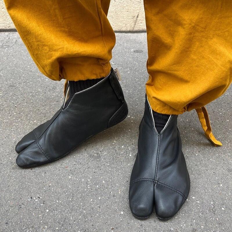 Leather Tabi Ankle Boots, Hallux Valgus Correction, Bare Leather Tabi Ankle Boots, Hallux Valgus Correction, Bare