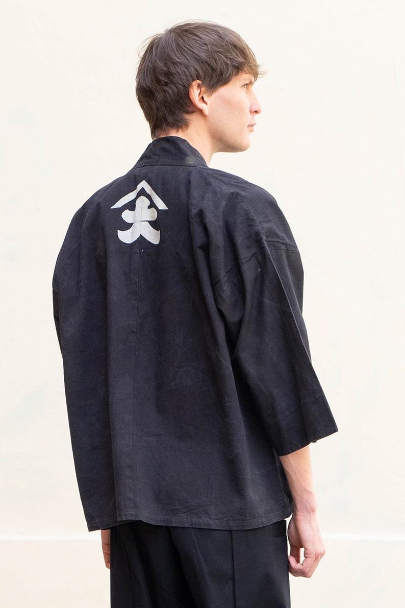 Happi Vintage, traditionell japansk jacka med raka ärmar bild 4