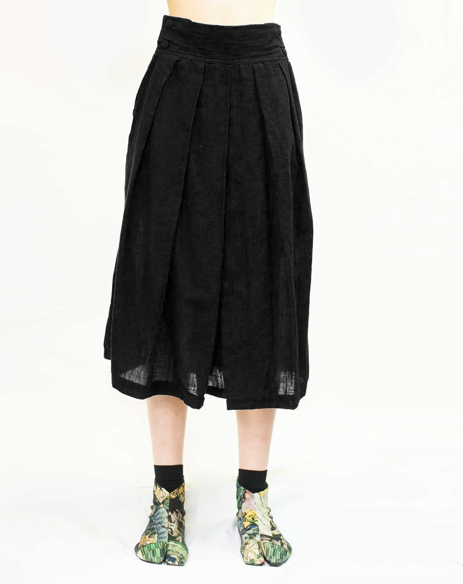 Hakama Cotton Light Skirt Black Samurai Skirt | Etsy