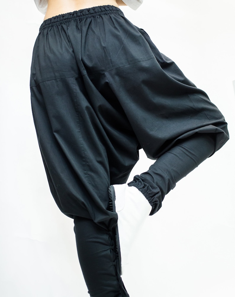 Calf Adjustable Sarouel pants,Cotton 100%, Unisex image 3