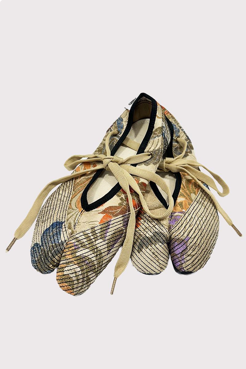 Tabi ballerinas 41 in Japanese Obi brocade - size 41FR