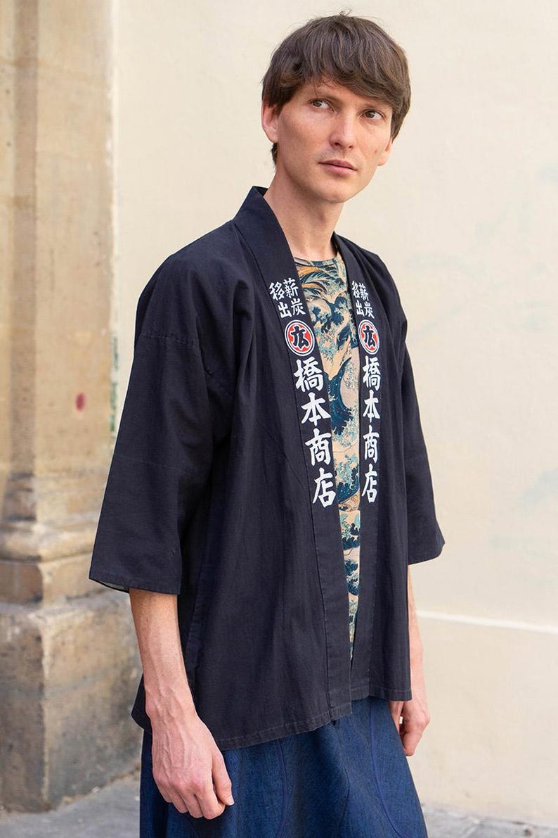 Happi Vintage, traditionell japansk jacka med raka ärmar Hashimoto