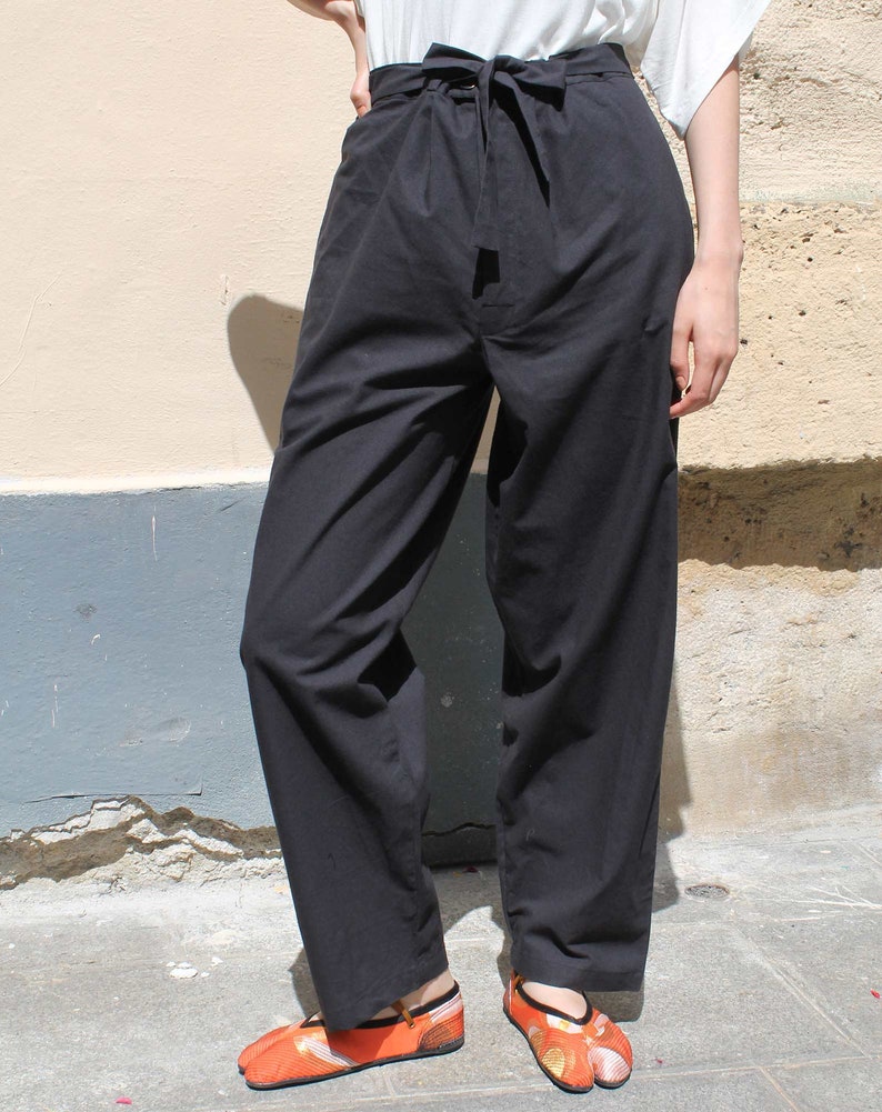 Pantalon Unisex de Samue en coton Noir