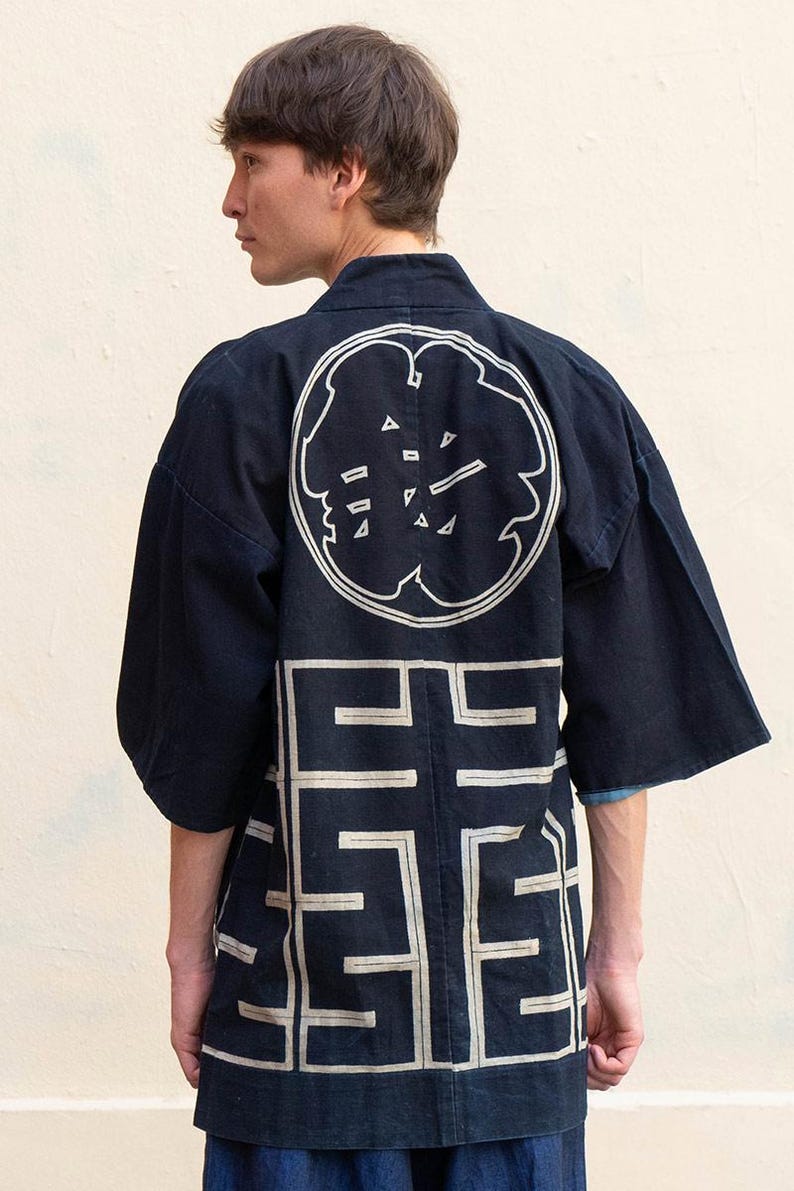 Happi Vintage, traditionell japansk jacka med raka ärmar bild 14