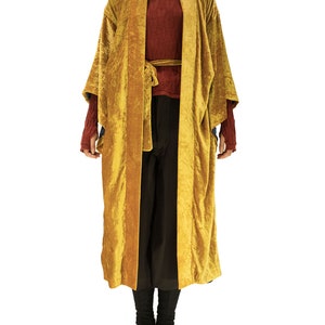 Silk velvet long Kimono, Velvet original jacket with pockets