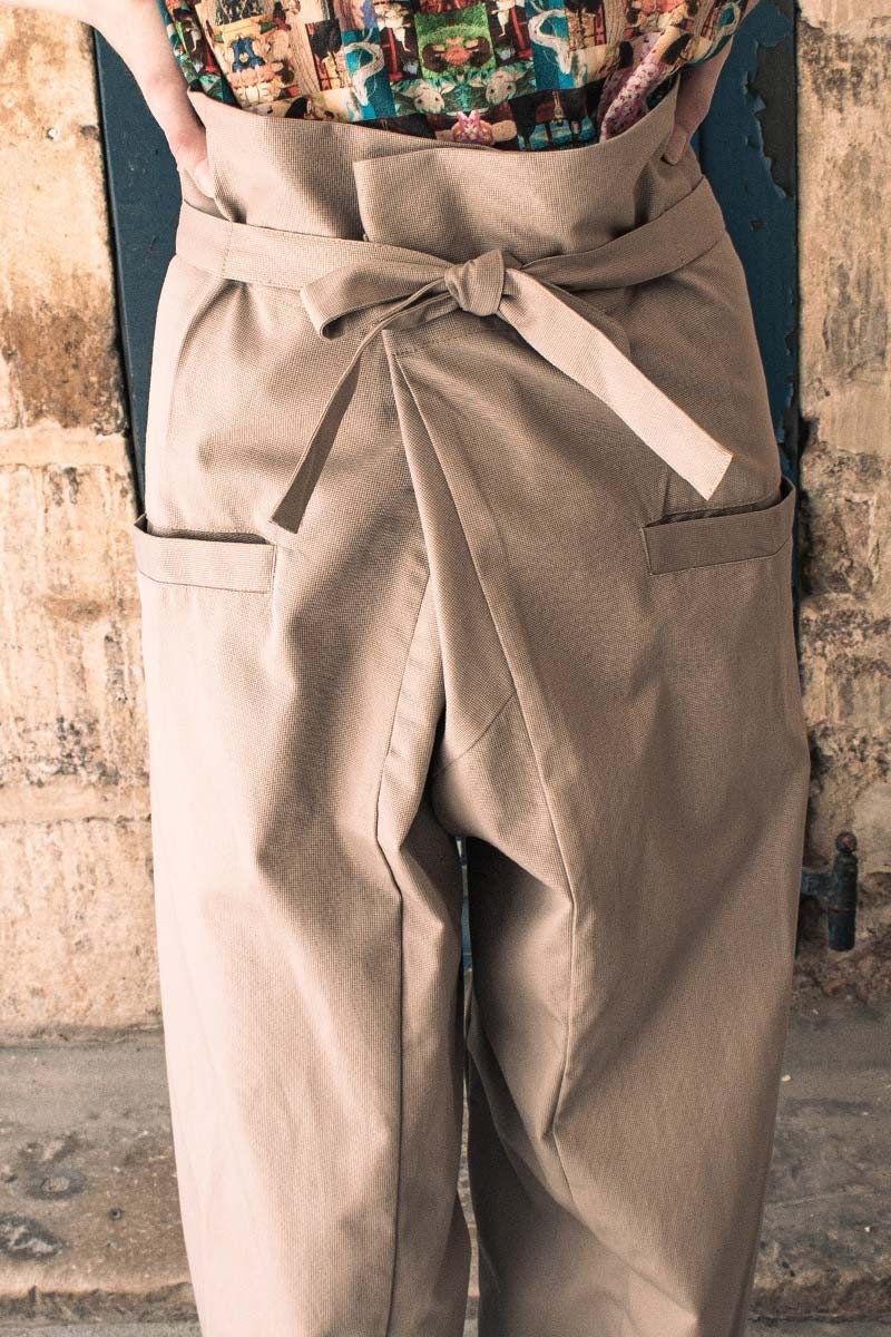【SATIIIZ】Lupin Bijo Wide Cotton Pants Japanese Wide-leg Pants Men Extra Baggy Cotton Linen