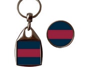 Household Division Military Luxury Double Sided Metal Keyring And Badge With Velvet Gift Bag