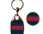 Household Division Military Luxury Double Sided Metal Keyring And Badge With Velvet Gift Bag