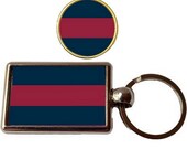 Household Division Military Luxury Double Sided Metal Keyring And Badge With Velvet Gift Bag