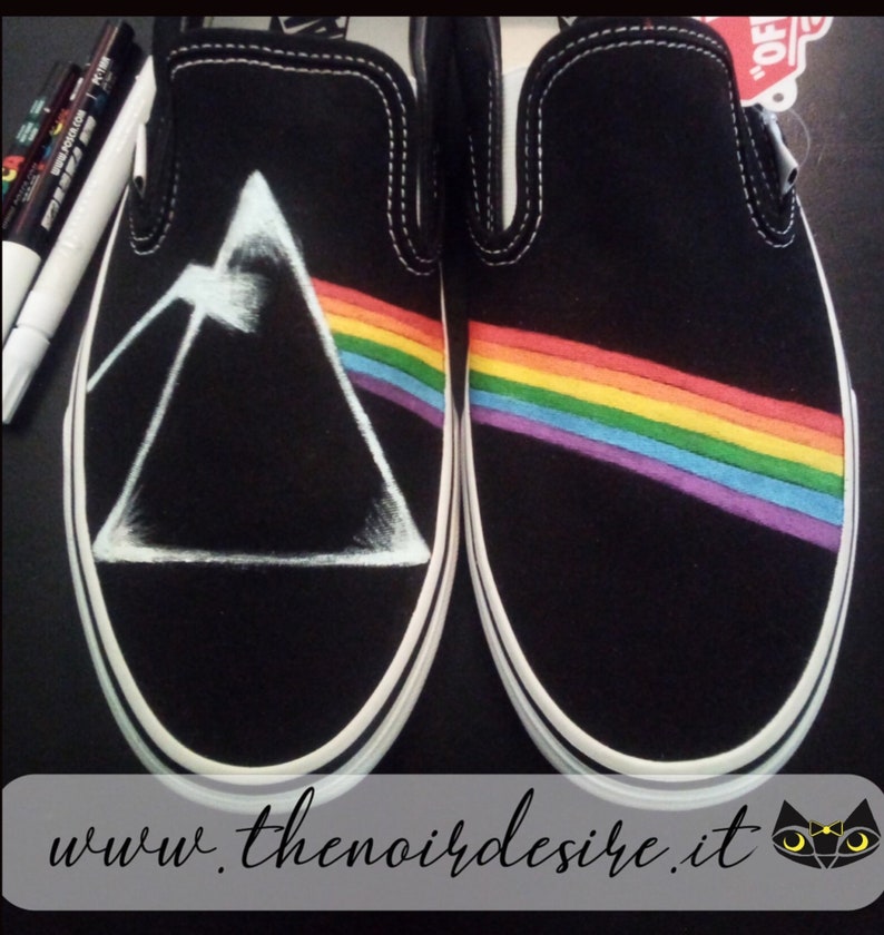 Chaussures Vans Pink Floyd peintes à la main Pink Foyd Custom Vans Shoes image 2