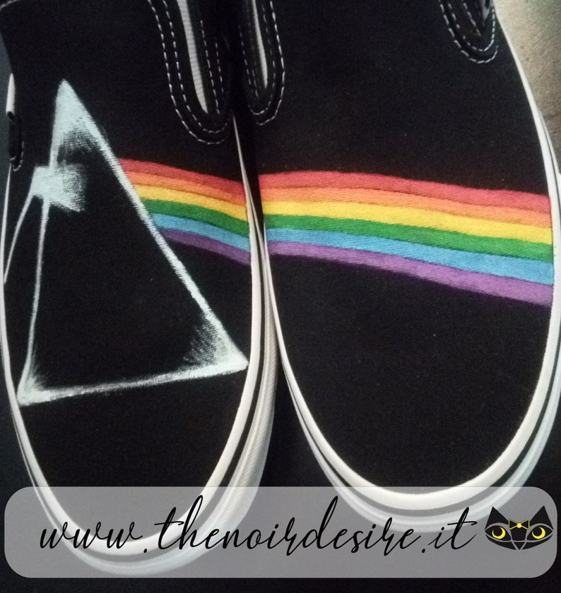 Chaussures Vans Pink Floyd peintes à la main Pink Foyd Custom Vans Shoes image 1