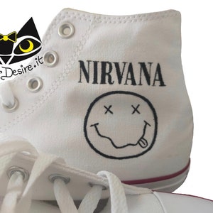 Hand-painted Converse Kurt Cobain Nirvana shoes image 4