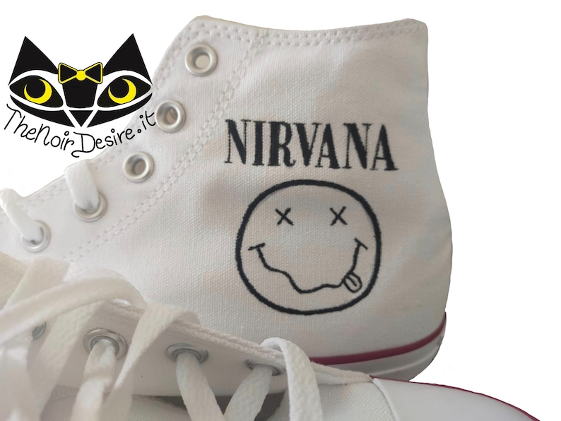 Hand-painted Converse Kurt Cobain Nirvana shoes image 4