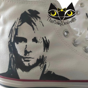 Hand-painted Converse Kurt Cobain Nirvana shoes image 3