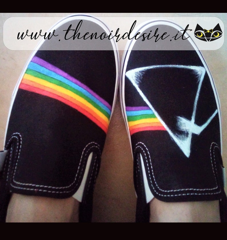 Chaussures Vans Pink Floyd peintes à la main Pink Foyd Custom Vans Shoes image 3