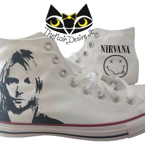 Hand-painted Converse Kurt Cobain Nirvana shoes image 2