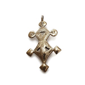 Golden Brass Tuareg Cross