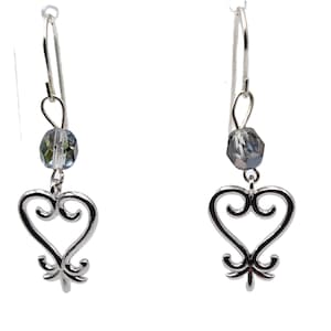 Sankofa Silver Tone Earrings, Adinkra Symbol Earrings