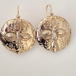 African Mask Earrings, Tribal Mask Earrings