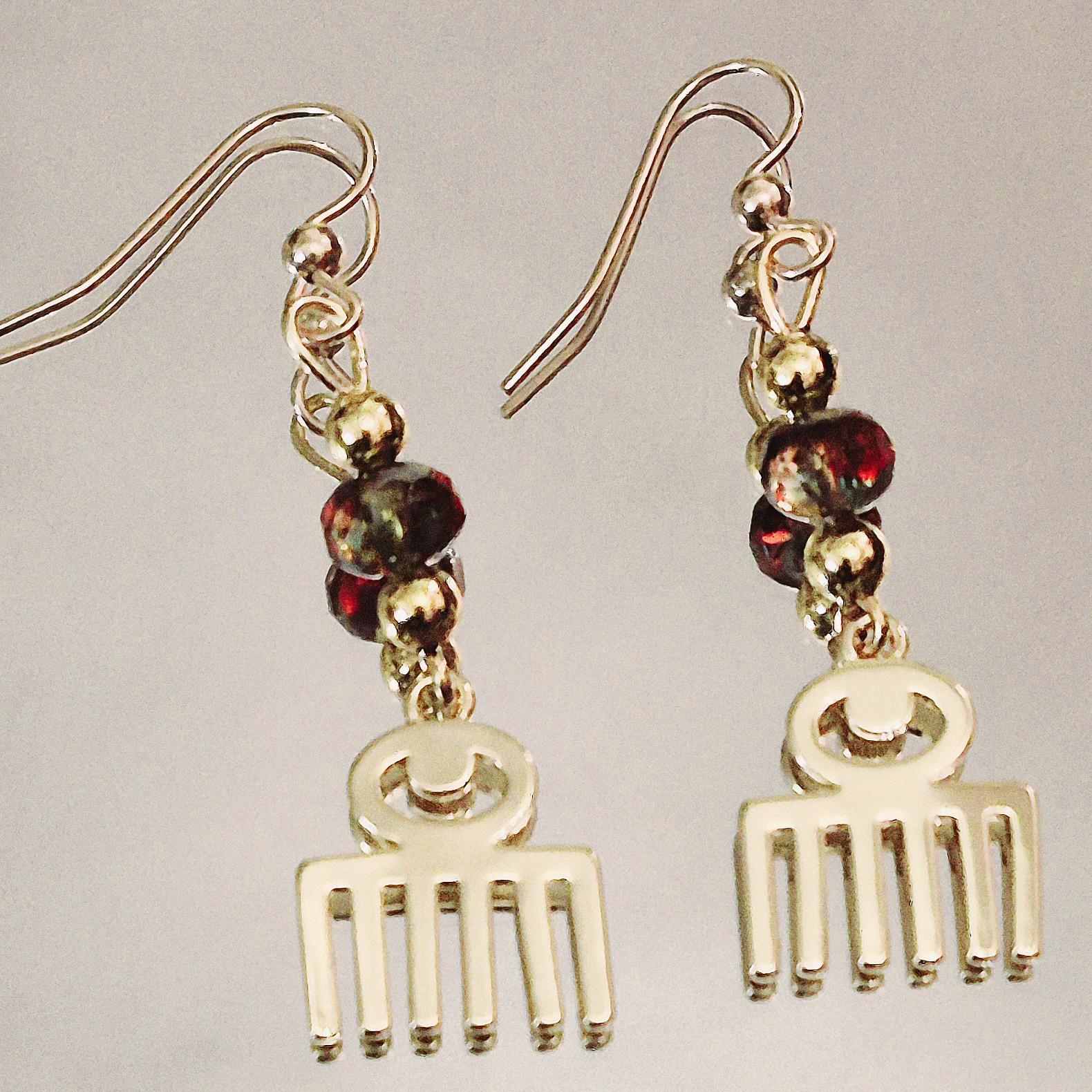 African Comb (duafe) Earrings, Adinkra Symbol Earrings - Etsy