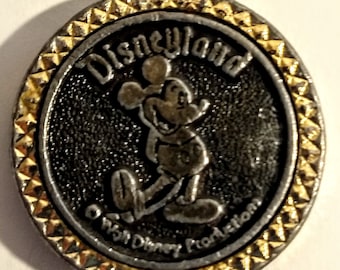 Vintage 70s Disneyland Mickey Mouse Brass Keychain