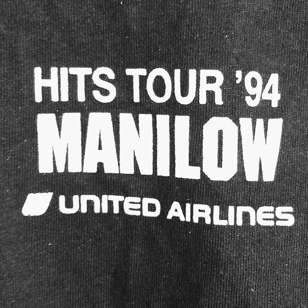 Barry Manilow Concert Tour T Shirt! Authentic Vintage 1994! Manilow "The Greatest Hits...And Them Some World Tour" HITMAN T Shirt! Like New!