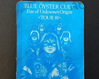 Pase de backstage de Blue Oyster Cult: gira "Fire of Unknown Origin" de 1981