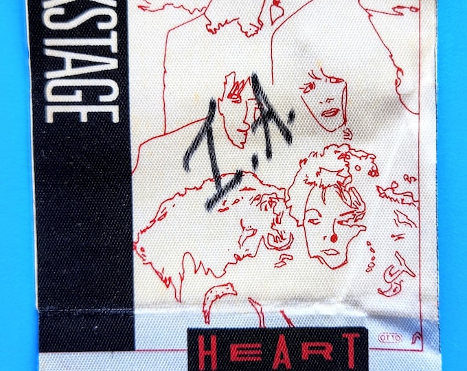 Featured listing image: Heart, Satin Backstage Pass! Authentic Vintage 87! Heart, 'Bad Animals Tour'! Ann & Nancy Wilson! The Omni, Atlanta Georgia! November 27 '87