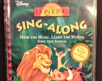 Libro de casetes vintage de Disney El Rey León de 1994, con reparto original