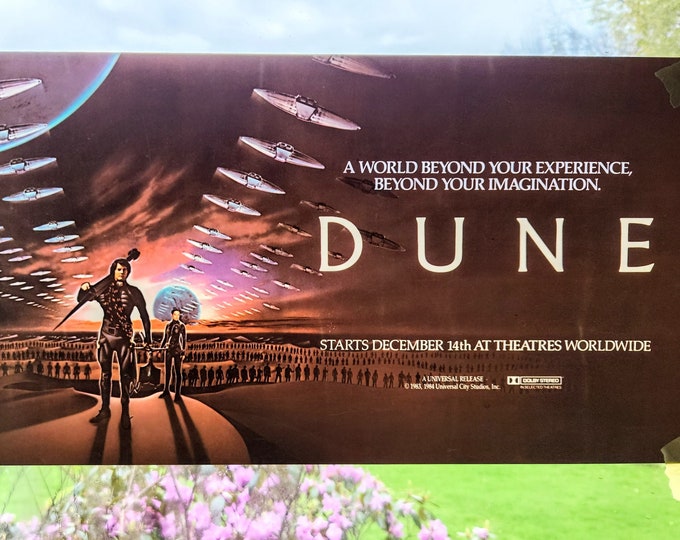 Featured listing image: Dune, Poster, Promo, Printed On Translucent Stock*, RARE! Authentic Vintage 1984! 'Dune' Promo Poster! Kyle MacLachlan Pictured, Sci-fi Epic