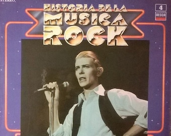 Álbum de vinilo de David Bowie: Historia de la música rock, Importación de España, 1987, MINT