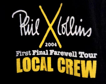 Vintage Phil Collins Concert Crew Shirt - 2004 Final Farewell Tour XL
