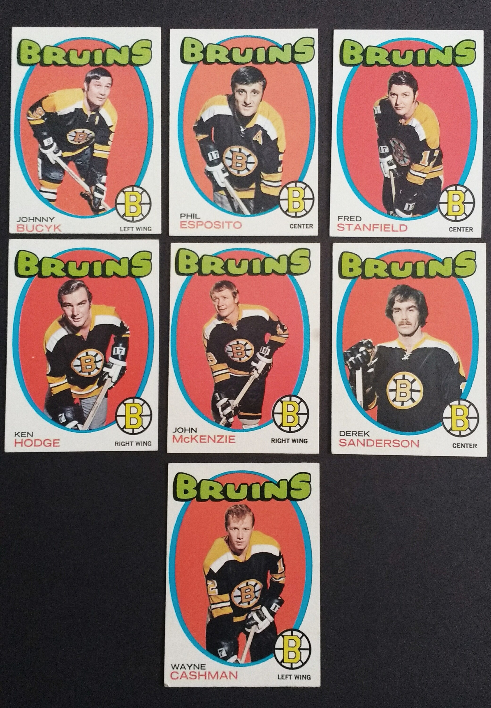 Boston Bruins Topps Hockey Cards! Authentic Vintage 19712! Topps