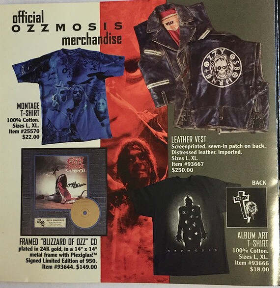1995©Ozzy Osbourne”OZZMOSIS” XL Vintage English Singer!!! Vintage 1995 OZZMOSIS OZZY OSBOURNE by