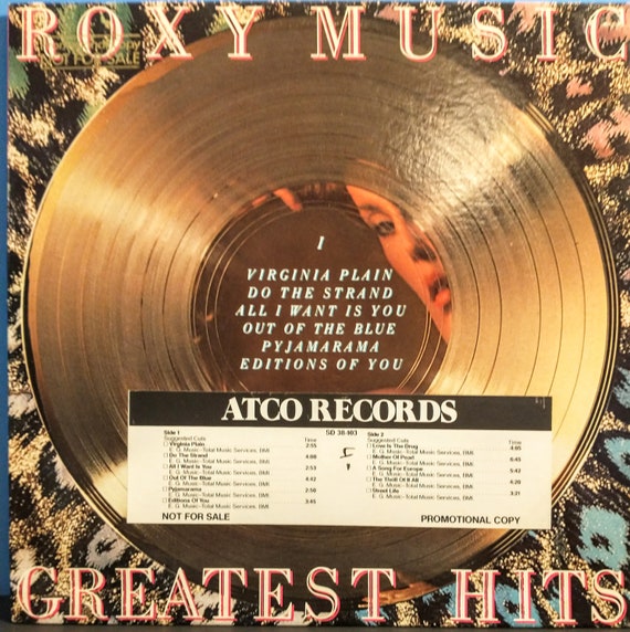 Roxy Music, Vinyl LP, Promo, US Release! Authentic Vintage