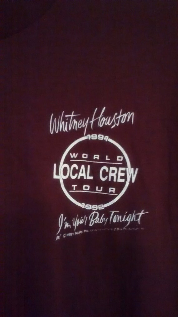 Whitney Houston, Band T Shirt SALE! 1991 Authentic