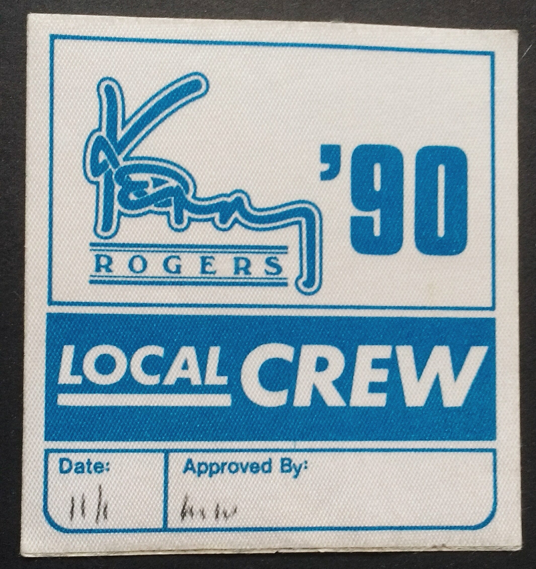 Kenny Rogers Backstage Pass Satin! Authentic Vintage 90! Kenny Rogers ~Tour With Dolly ...