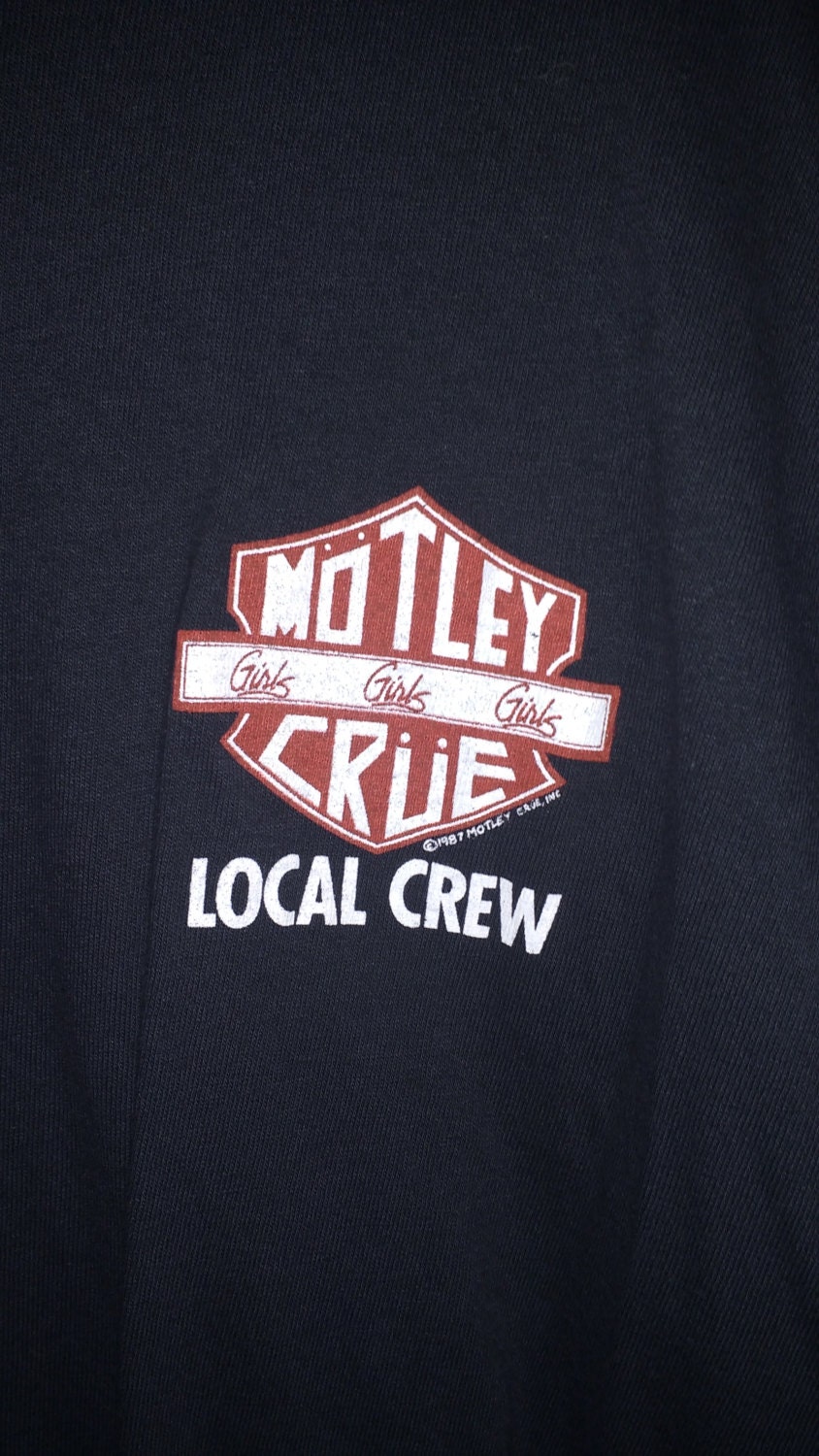 Motley Crue Concert CREW Shirt Licensed LikeNew! Authentic Vintage 1987 ...