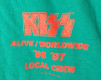 Vintage Style KISS Alive Worldwide Tour T-shirt 1996-1997 Rock
