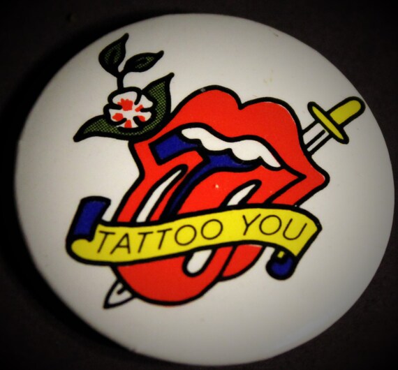 Vintage 1981 Rolling Stones Tattoo You Tour Pinback - Rare