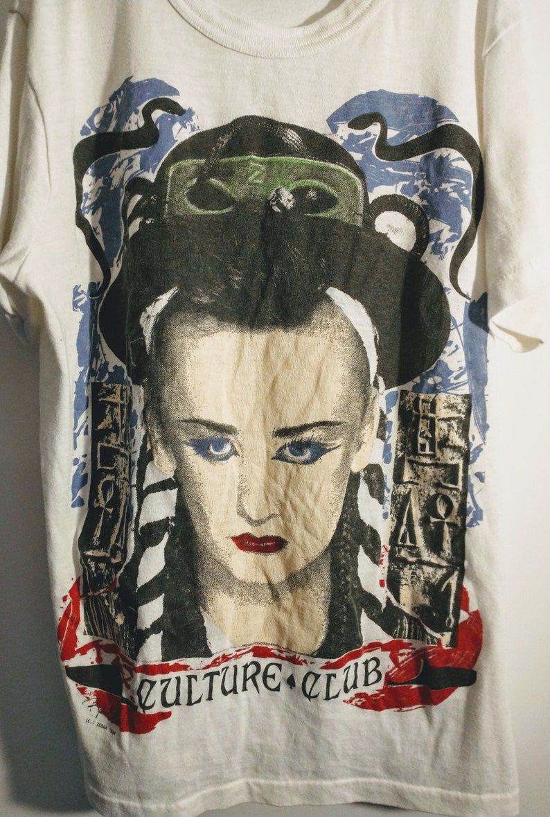Boy George Culture Club Concert T Shirt Authentic Vintage 84 Support of Colour By NumbersLP Boy George,A Kiss Across The Ocean Tour