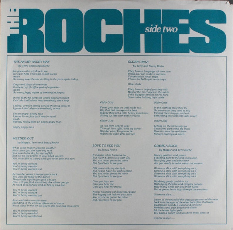 The Roches Vinyl Album Speciality Records Authentic Vintage Etsy