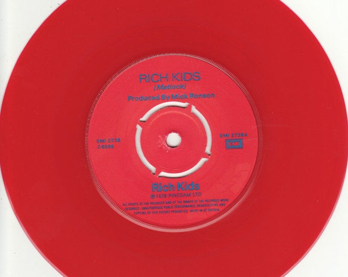 Featured listing image: Rich Kids 7" Red Vinyl Record: Glen Matlock, Midge Ure