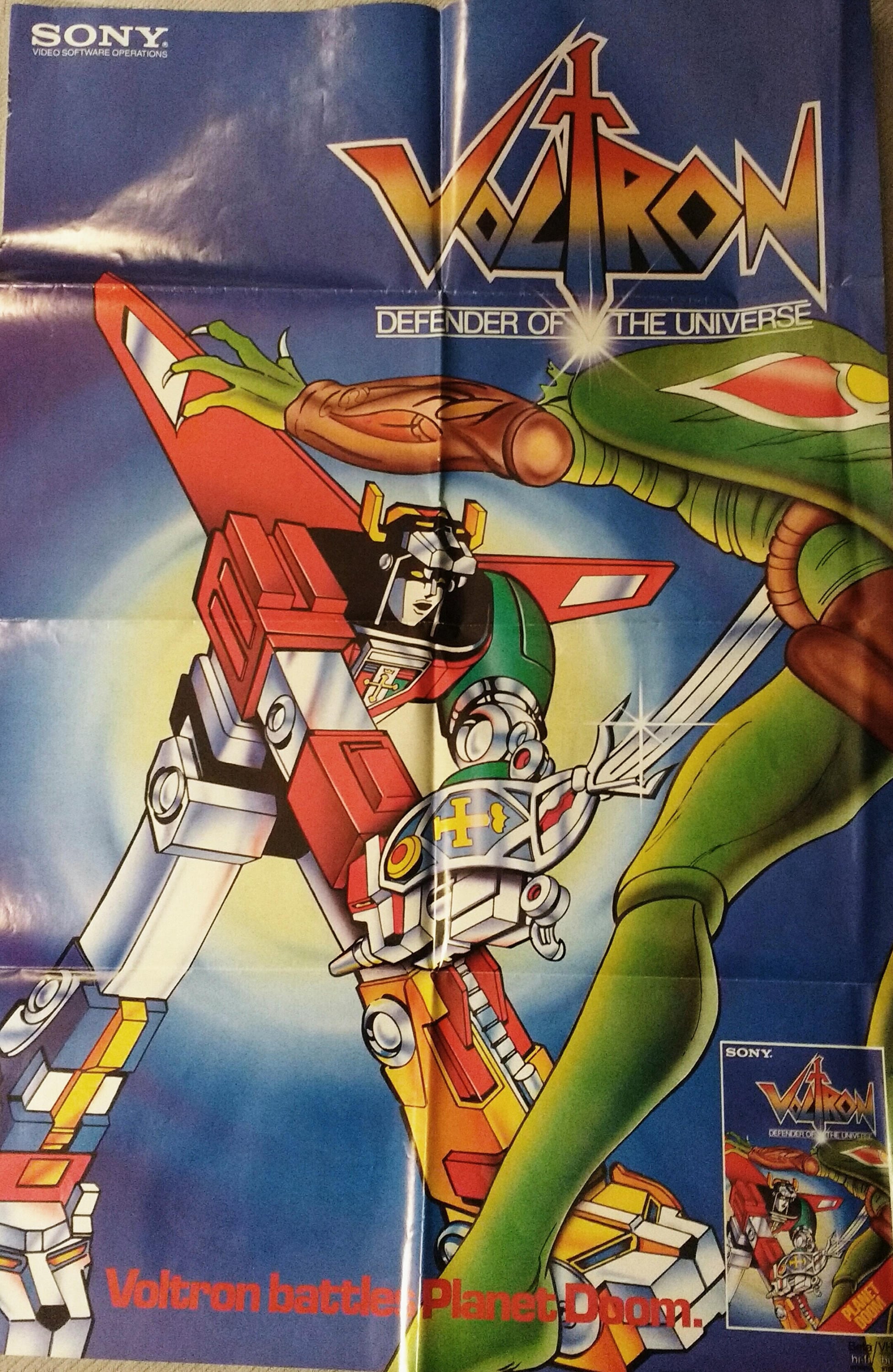 Voltron Poster Mecha Robots Anime!Authentic Vintage 1984! Voltron