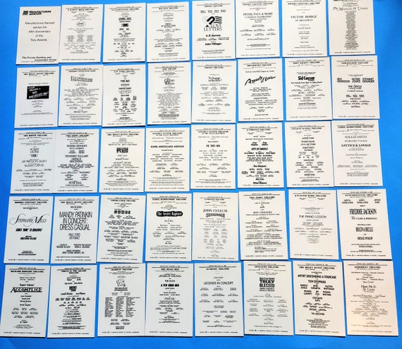 Vintage 1989-90 Playbill Broadway Trading Cards - Etsy