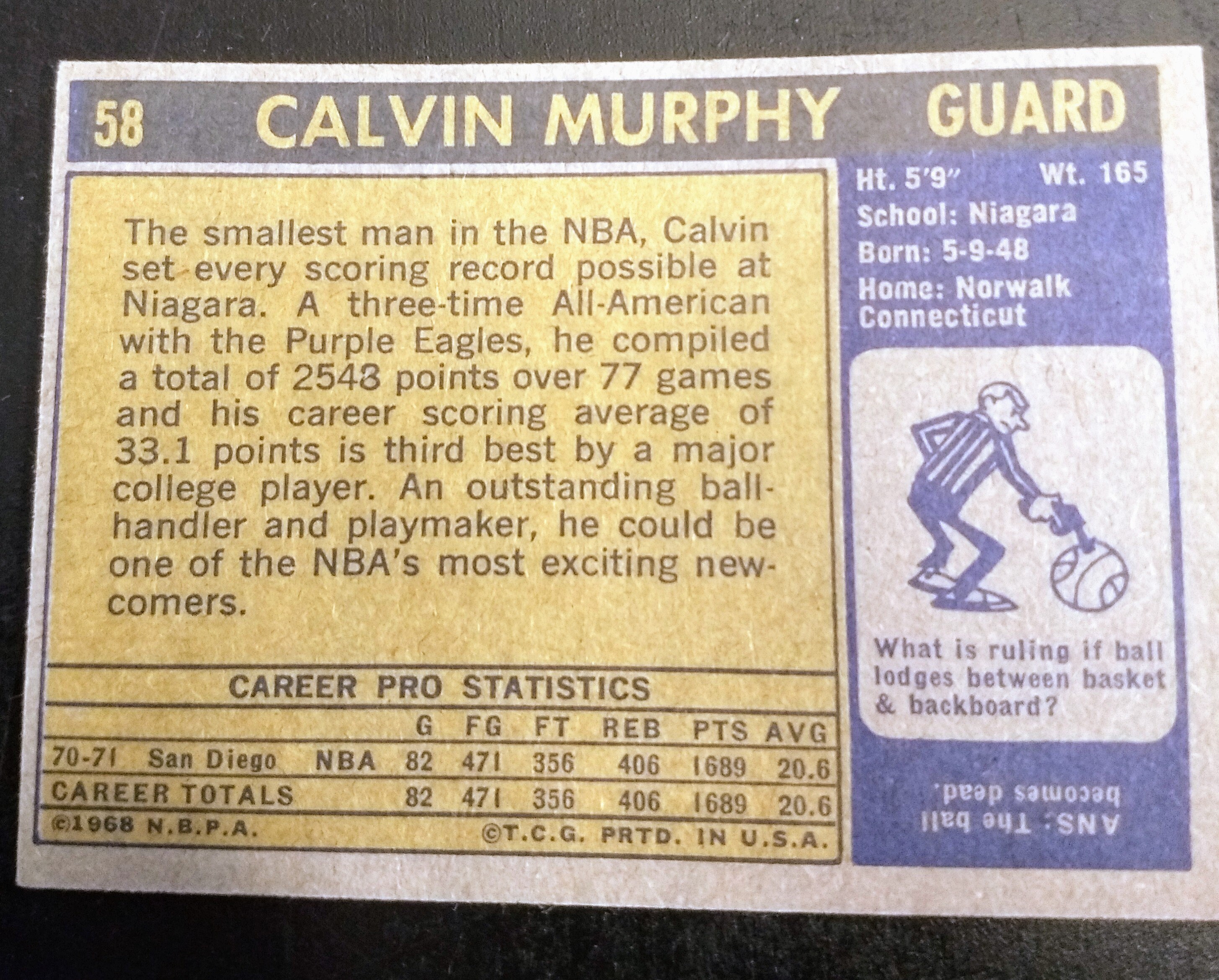 1977 Topps Regular (Basketball) Card# 105 calvin murphy of the Houston  Rockets NrMt Condition at 's Sports Collectibles Store