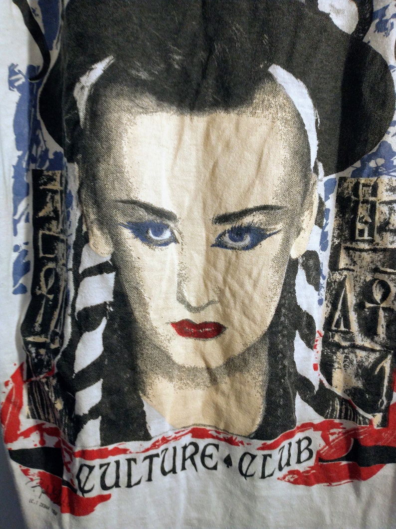 Boy George Culture Club Concert T Shirt Authentic Vintage 84 Support of Colour By NumbersLP Boy George,A Kiss Across The Ocean Tour
