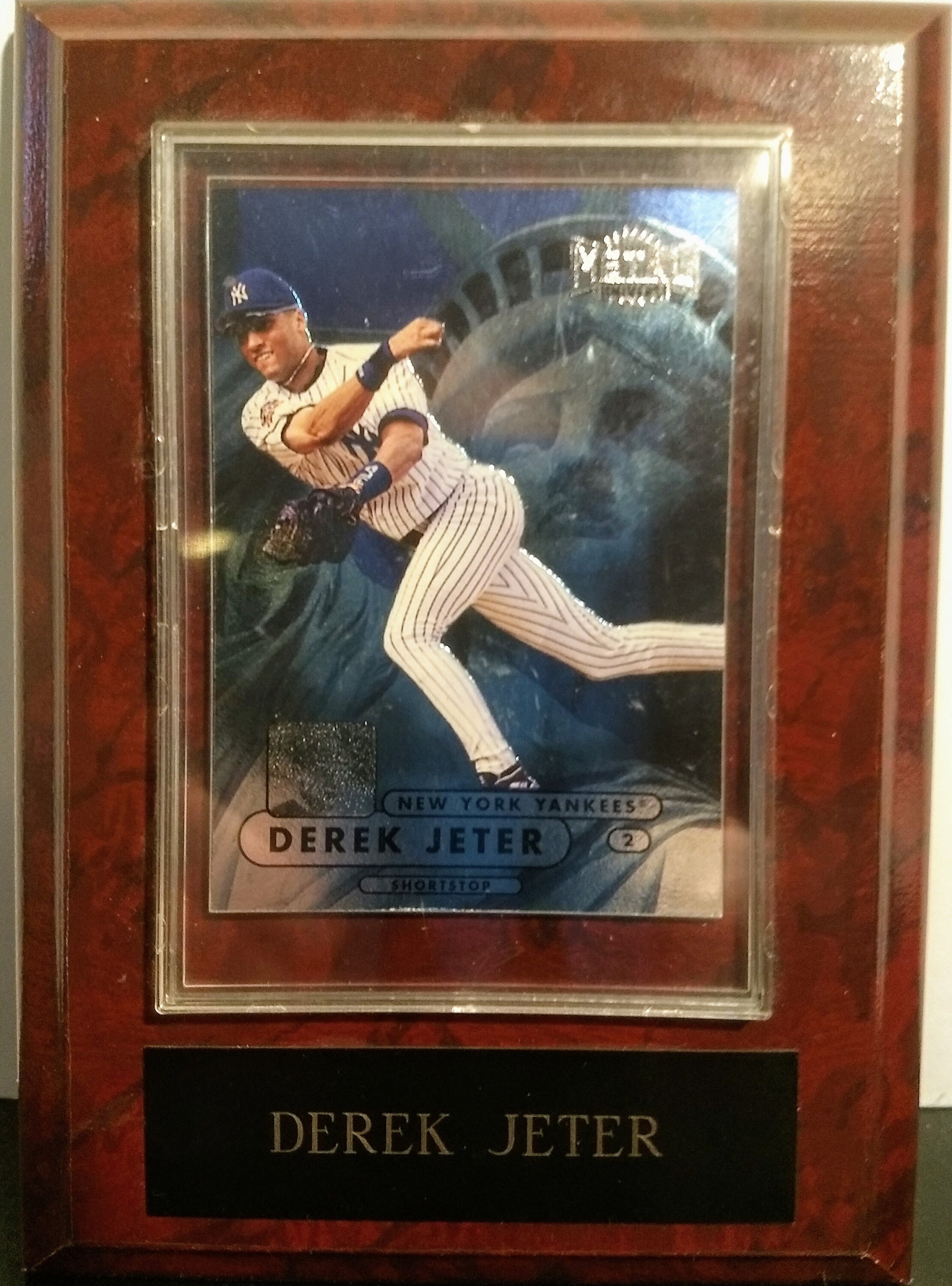 Derek Jeter Trading Card Metal Universe on Plaque 