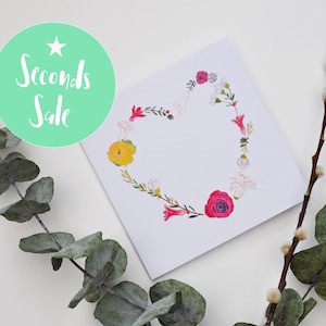 Wildflower Heart Card - SECONDS SALE - Flower Card - Anniversary Card - Wedding Card - Pressed Flowers - Love - Engagement Card - Blank Card
